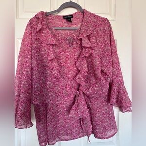 Lane Bryant 2 piece Pink Ruffled Blouse